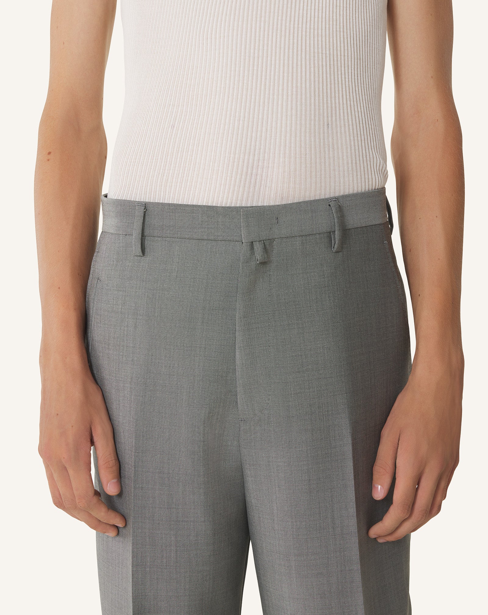 STRAIGHT-LEG MOHAIR WOOL PANTS