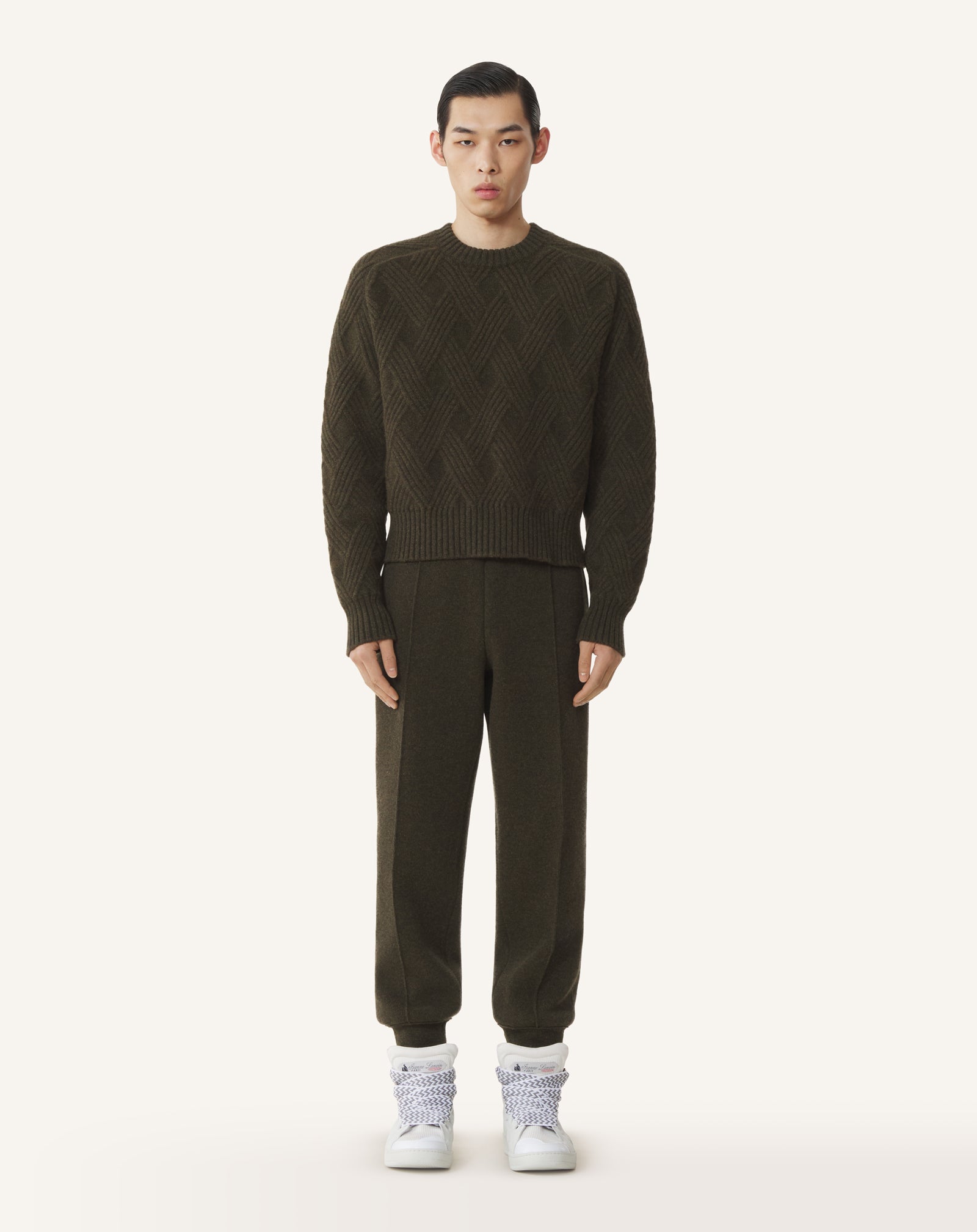 BLACK WOOL JOGGING PANTS