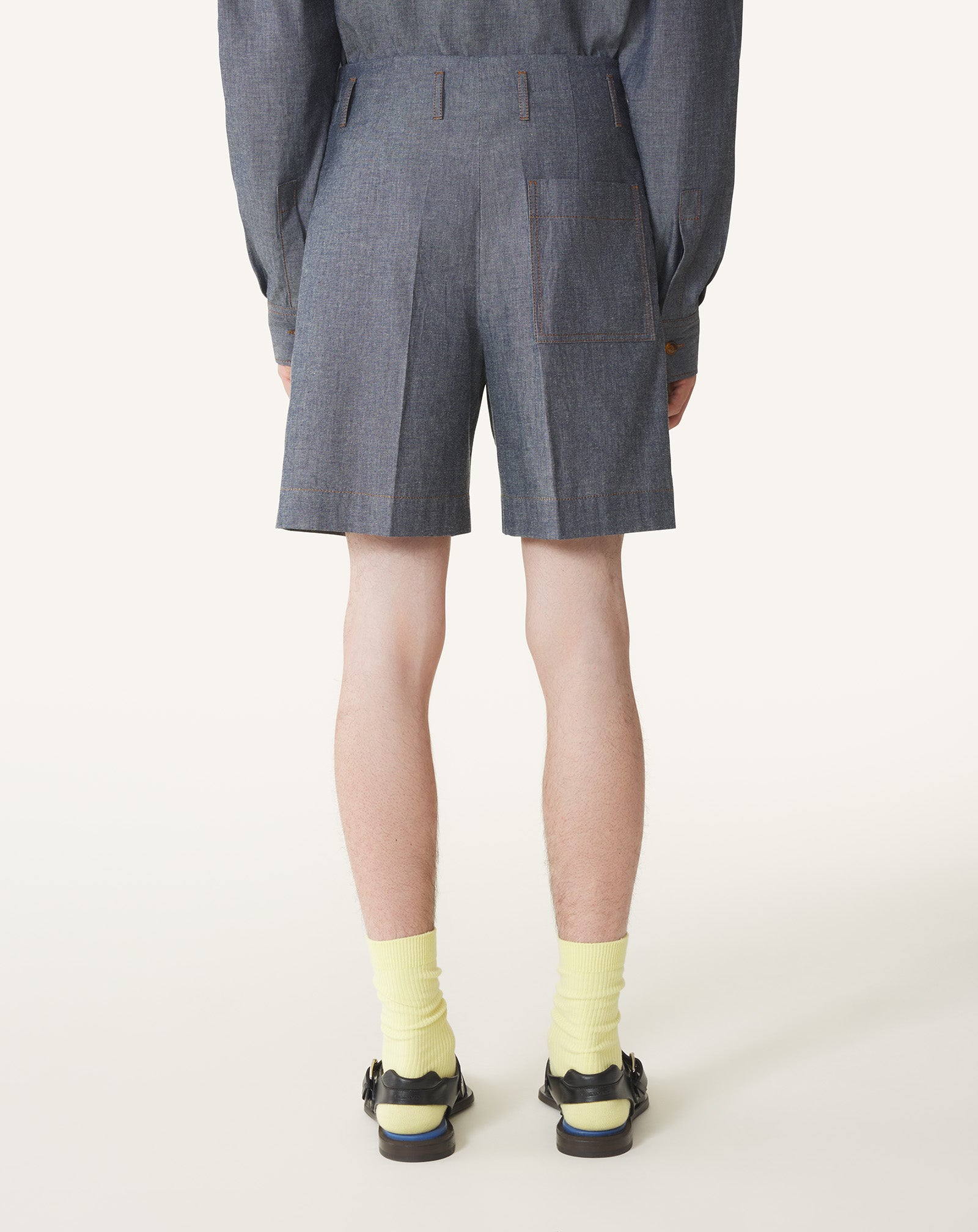 BLUE CHAMBRAY SHORTS