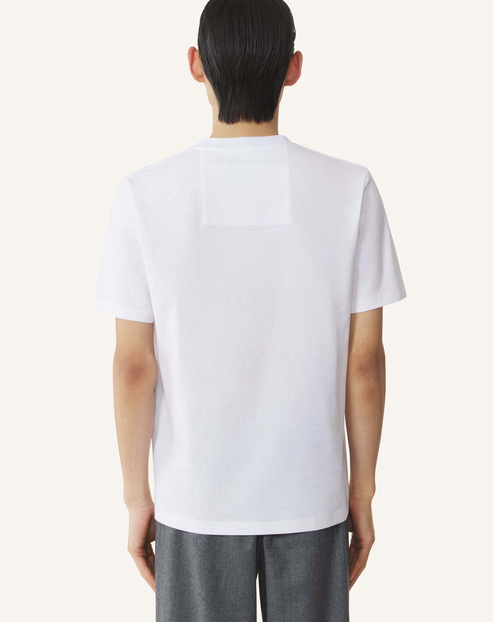 WHITE LANVIN SMALL RIBBON COTTON T-SHIRT