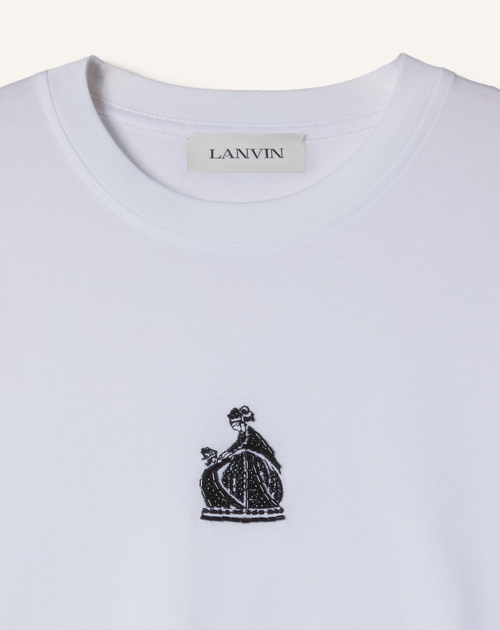 WHITE MOTHER AND CHILD EMBROIDERED COTTON JERSEY T-SHIRT