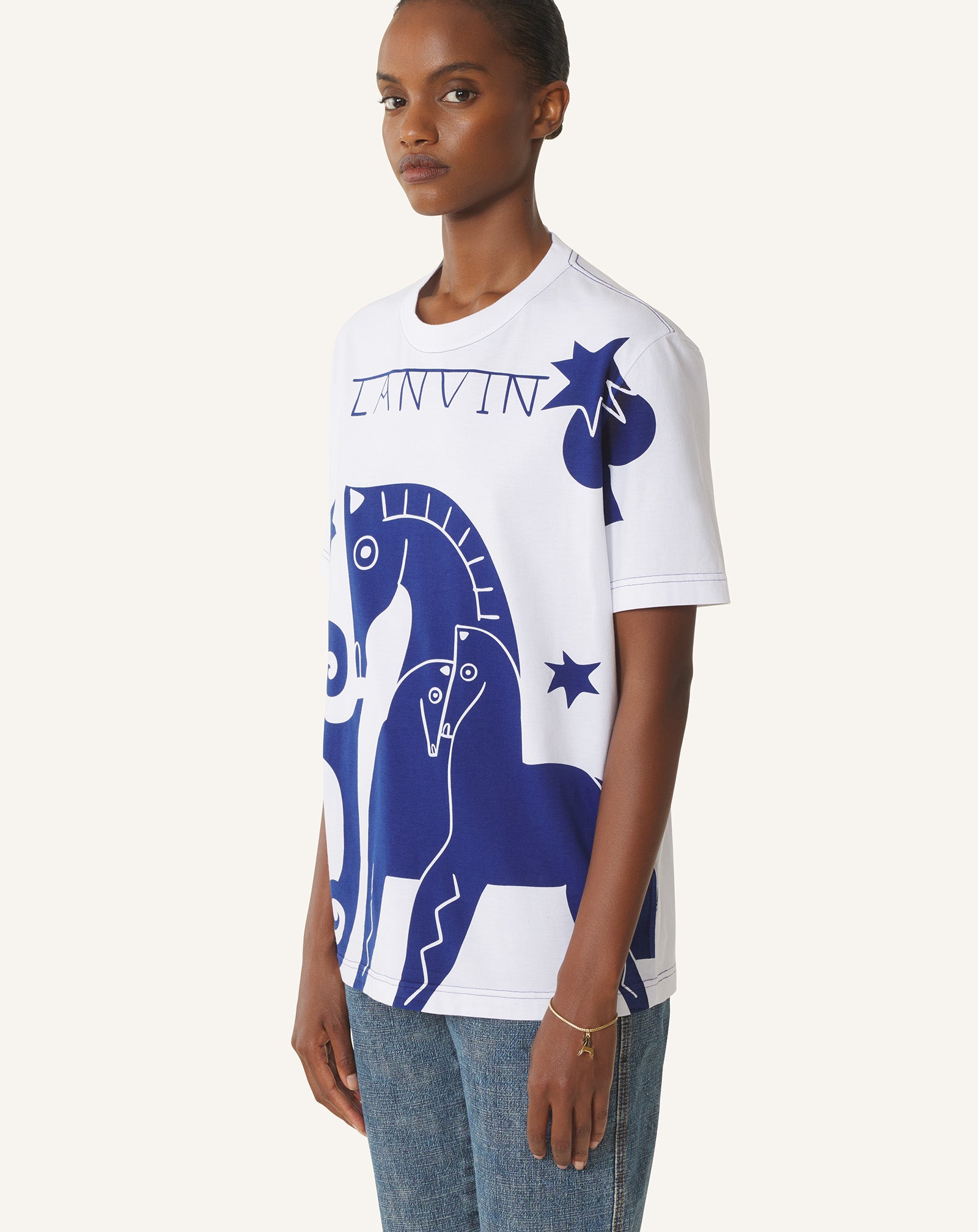 WHITE LUNAR YEAR PRINT T-SHIRT