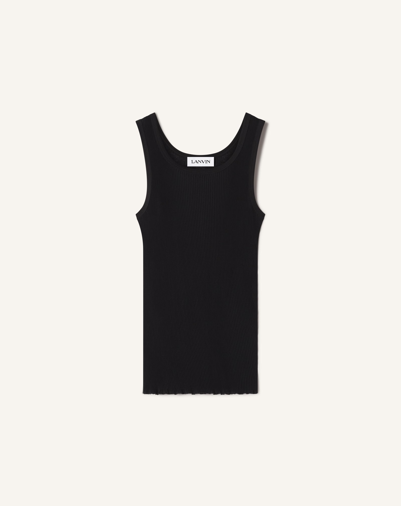 Black Pleated Jersey Tank Top | Lanvin
