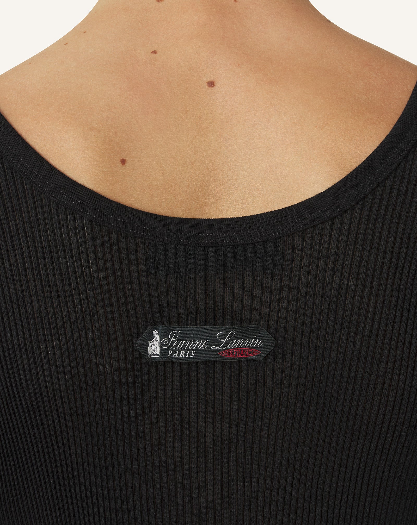 BLACK PLEATED JERSEY TANK TOP