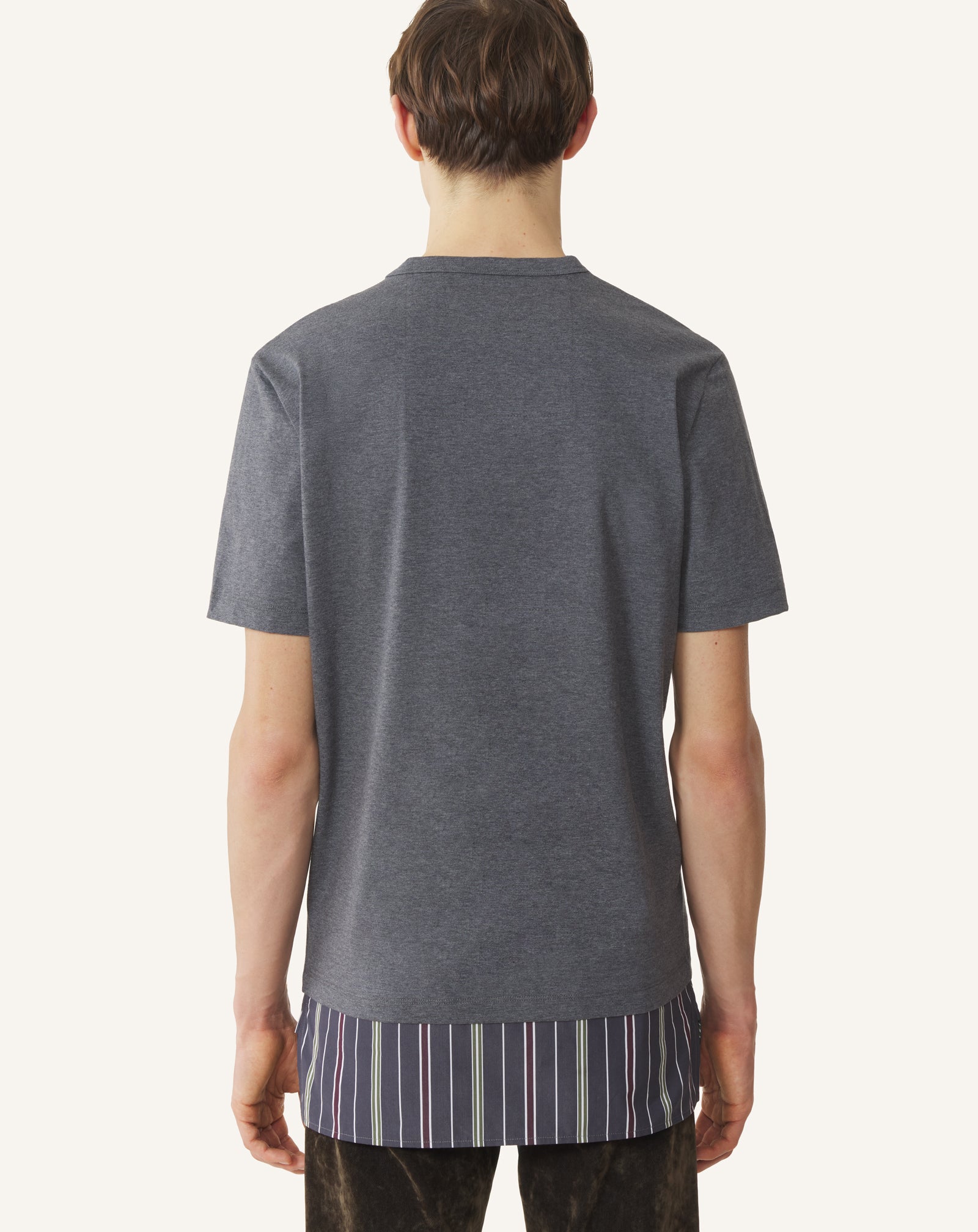 BLACK LAYERED T-SHIRT IN COTTON
