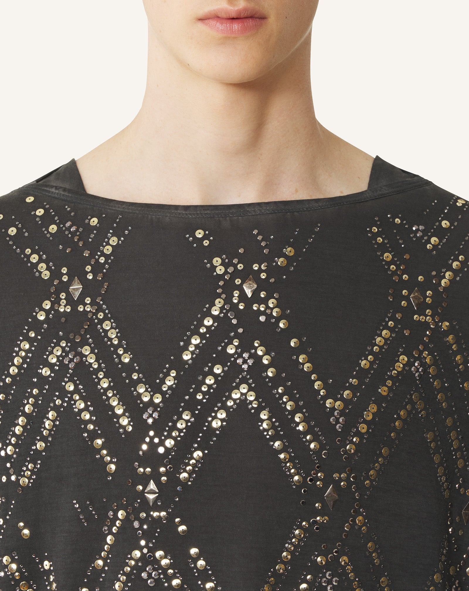 BLACK SEQUIN AND BEAD TOP