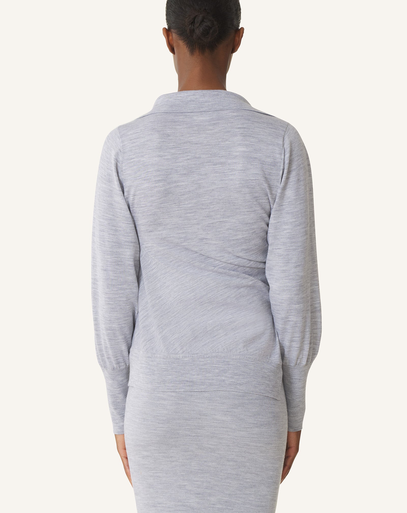 DRAPED WOOL CARDIGAN