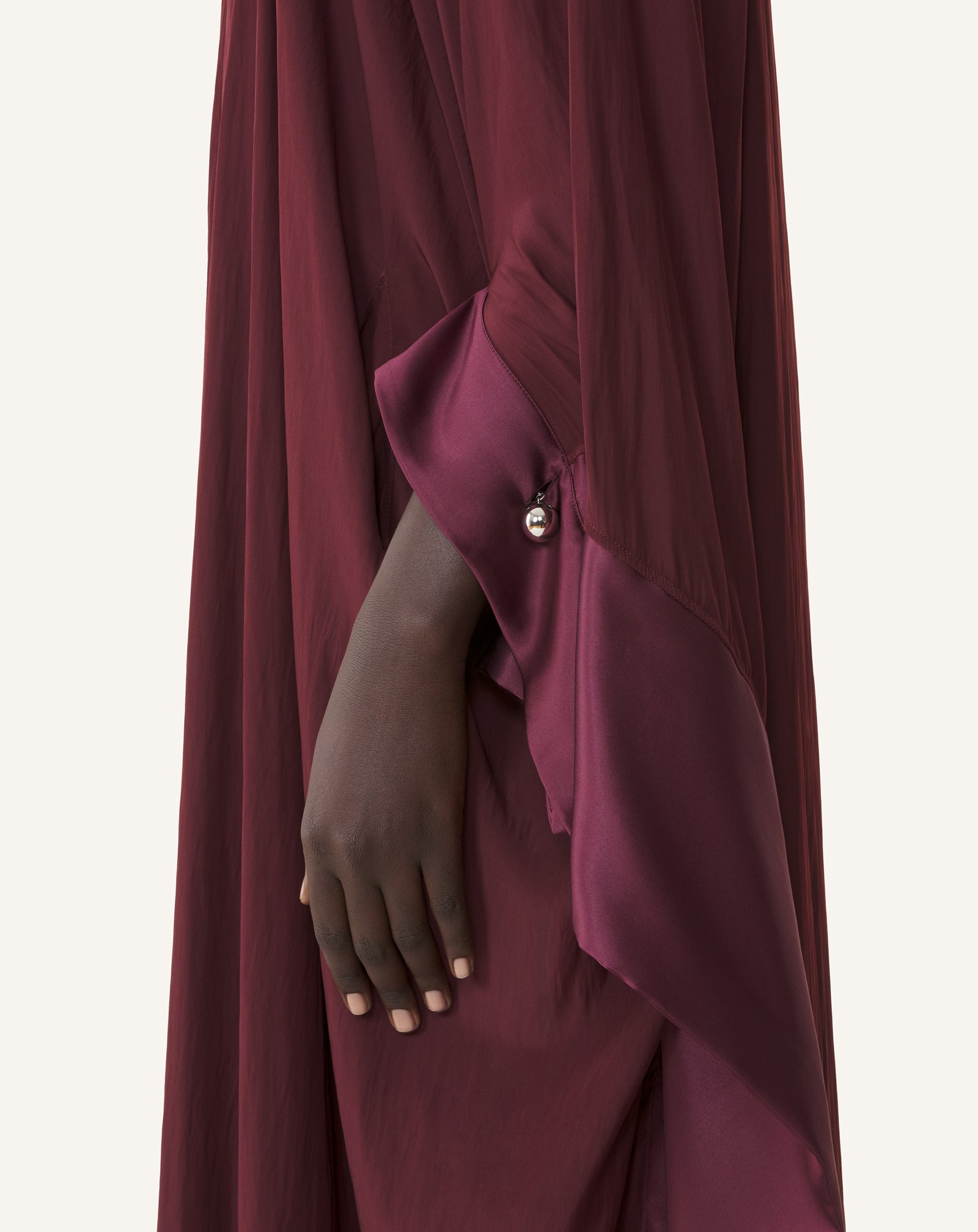 RED FULL-LENGTH CHARMEUSE DRESS