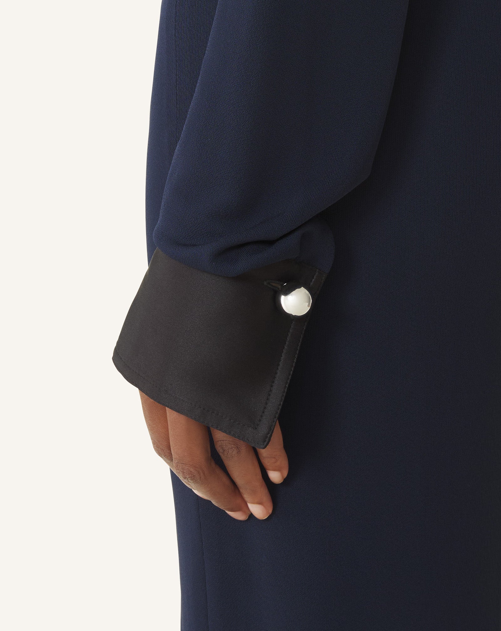 BLUE DRAPED DRESS IN CREPE JERSEY