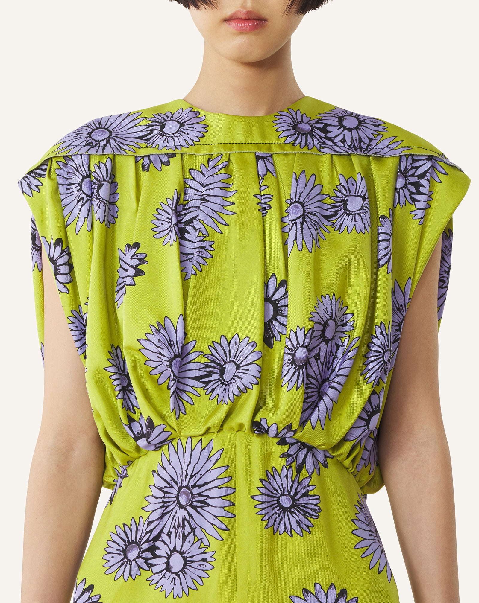 PRINTED SILK MIDI DRESS