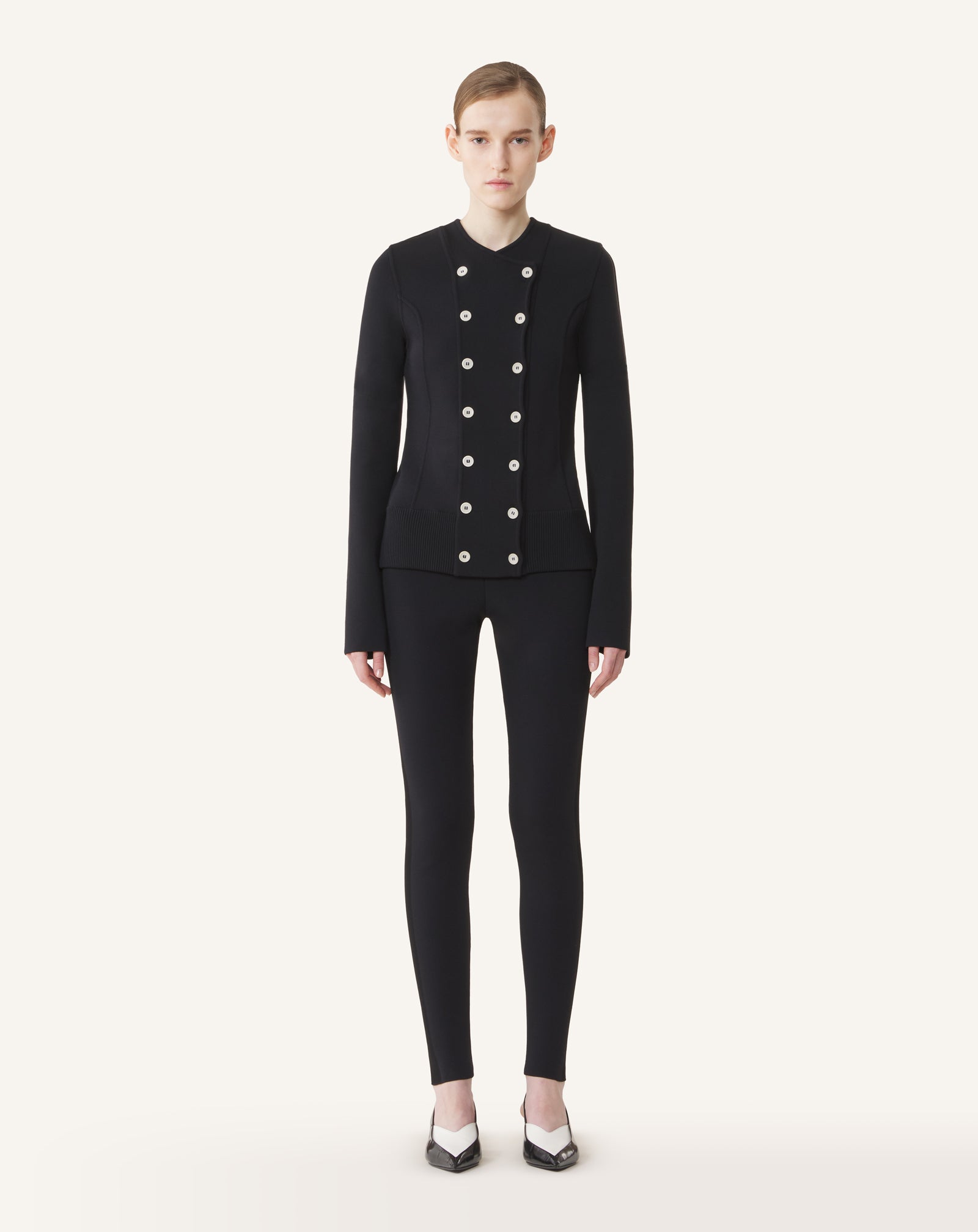 BLACK KNITTED SUIT JACKET