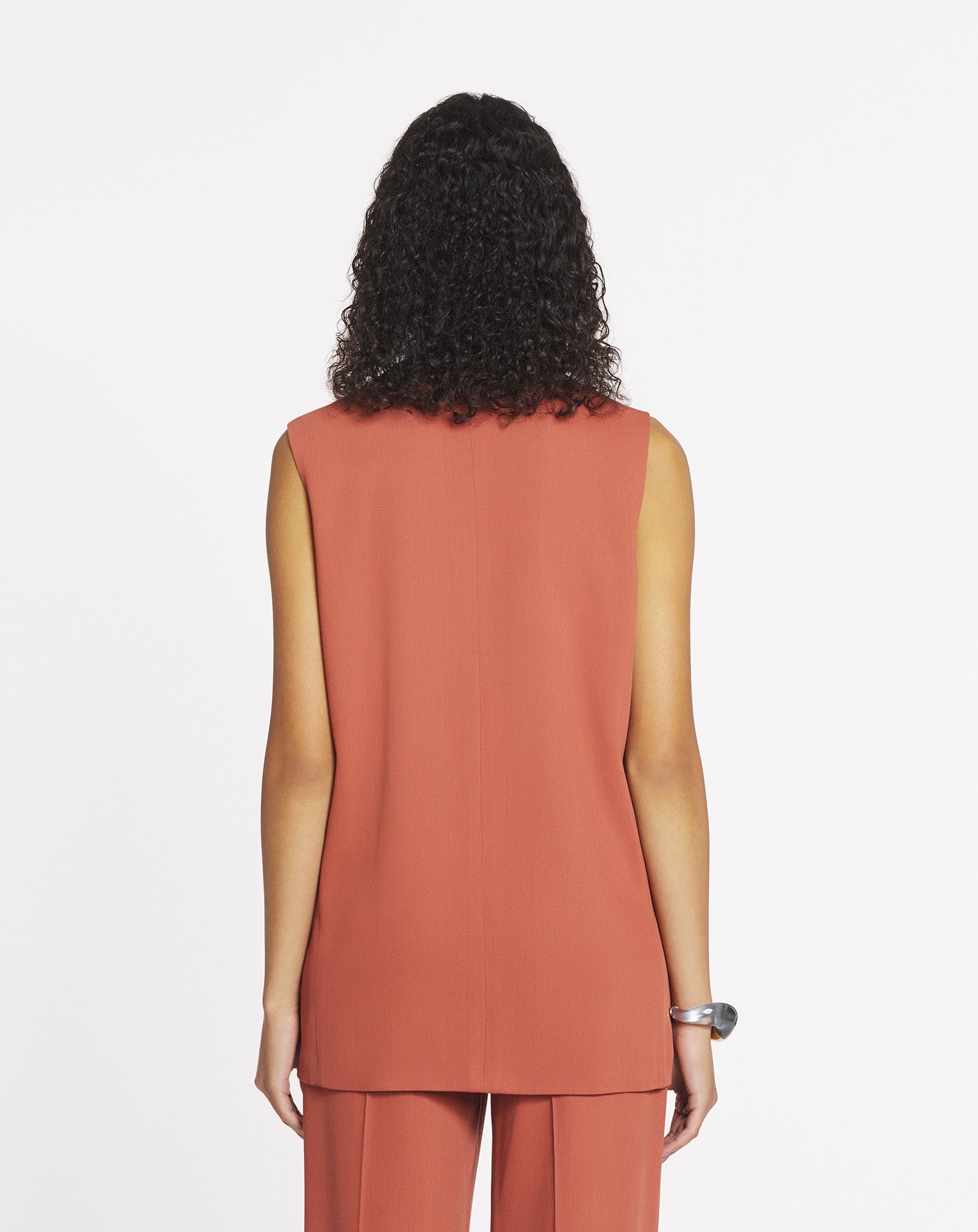 SLEEVELESS JACKET IN WOOL AND VISCOSE