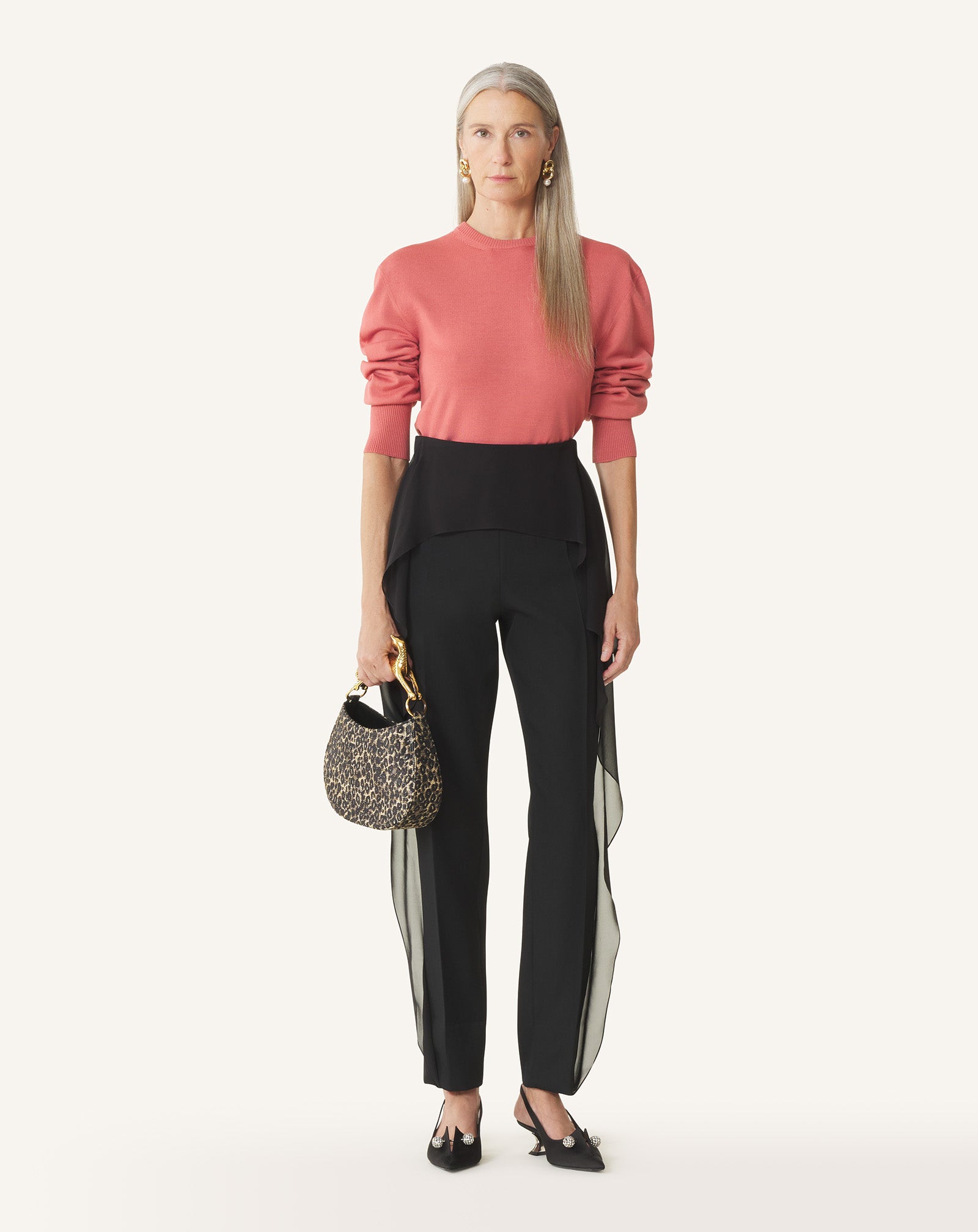 WOOL SWEATER WITH GROS GRAIN DETAIL