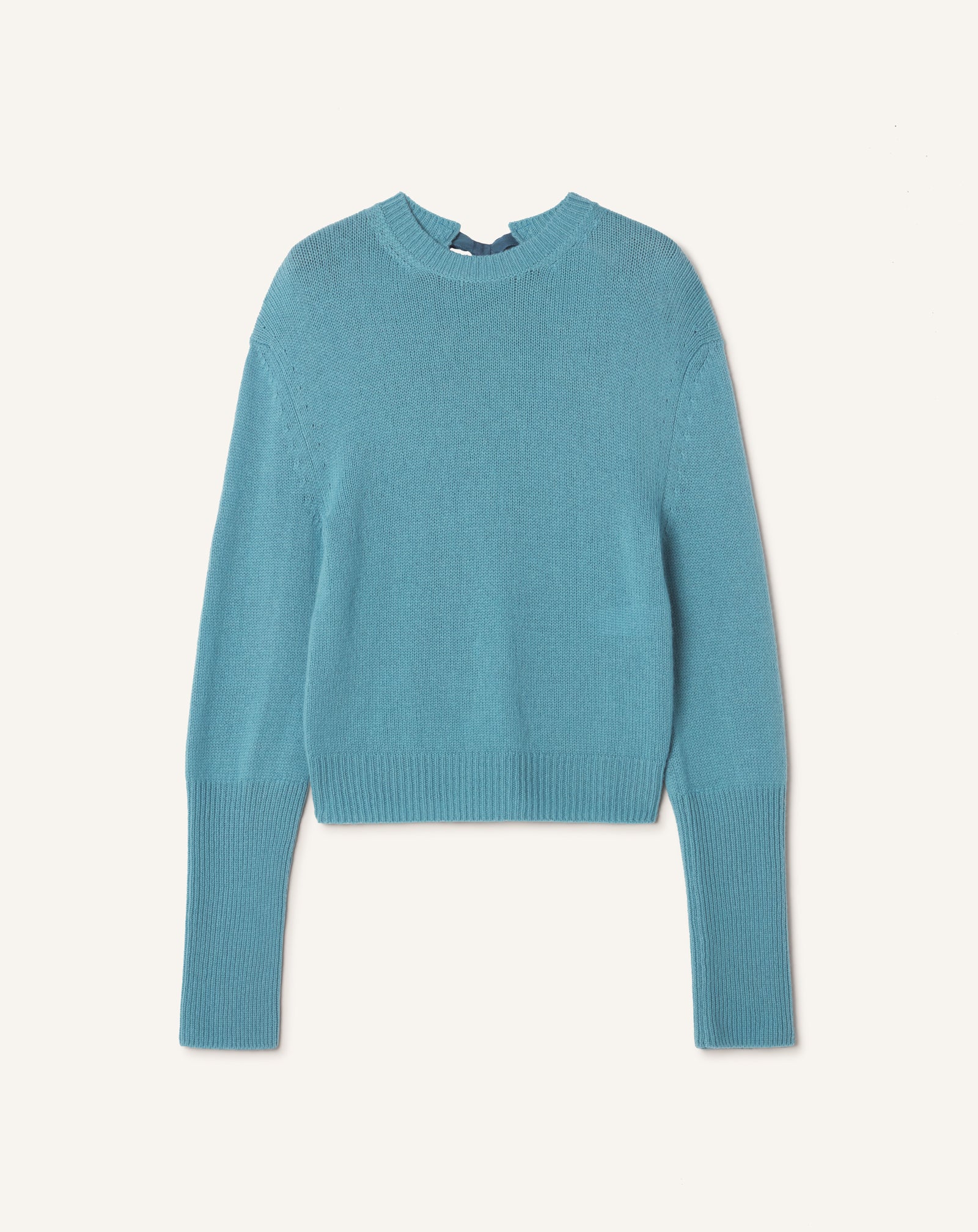 CASHMERE SWEATER WITH GROSGRAIN DETAIL