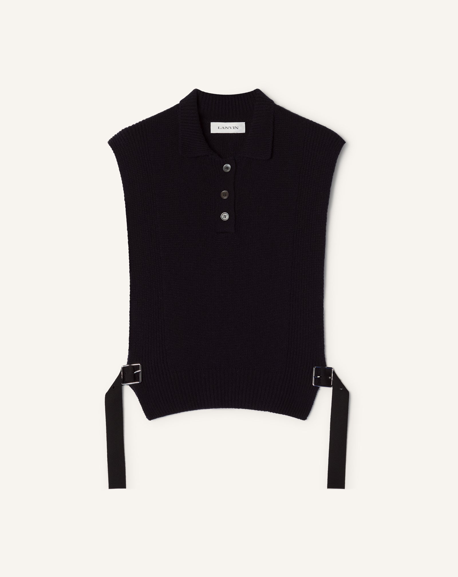 BLUE SLEEVELESS CASHMERE SWEATER