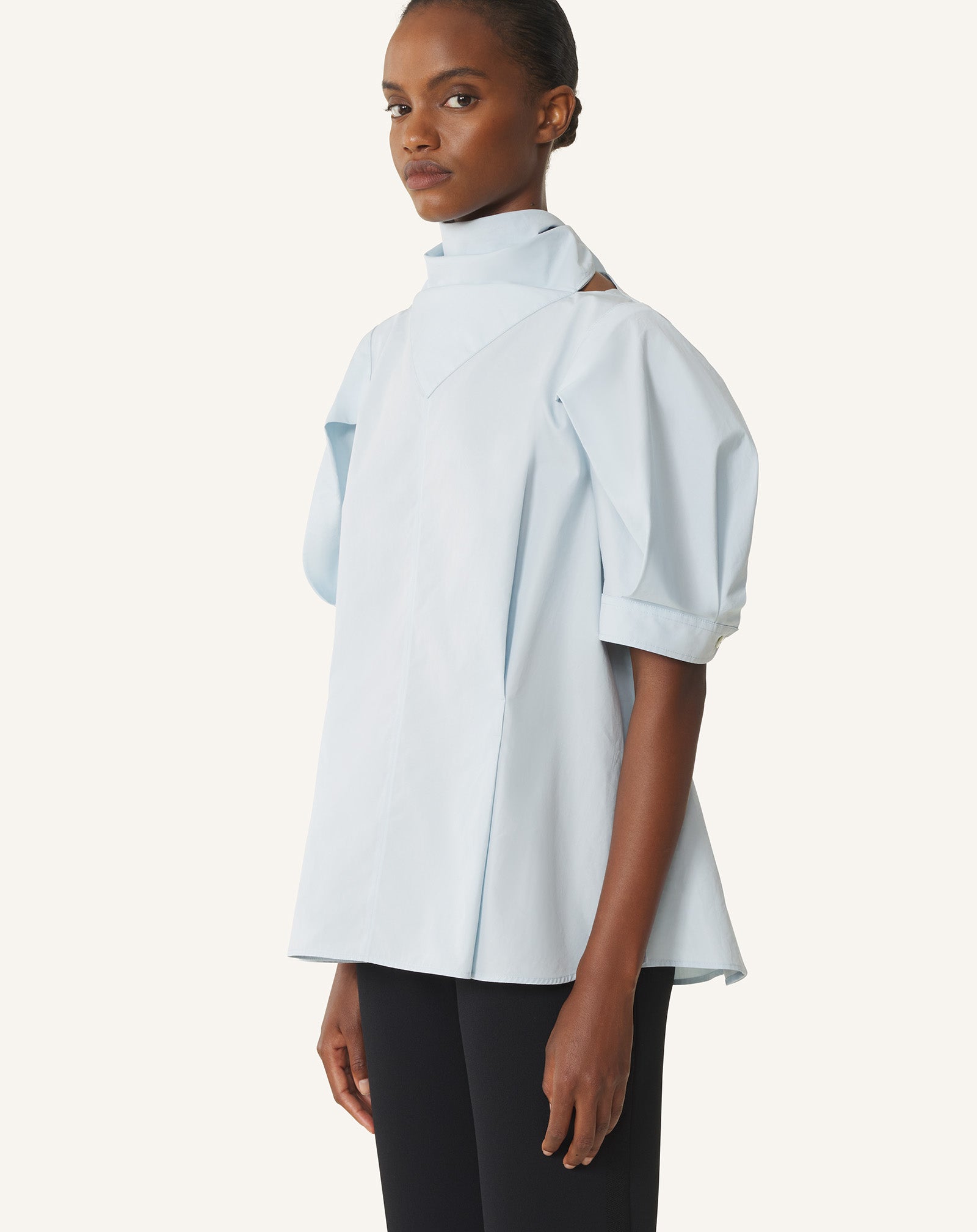 SCARF TOP IN COTTON POPLIN