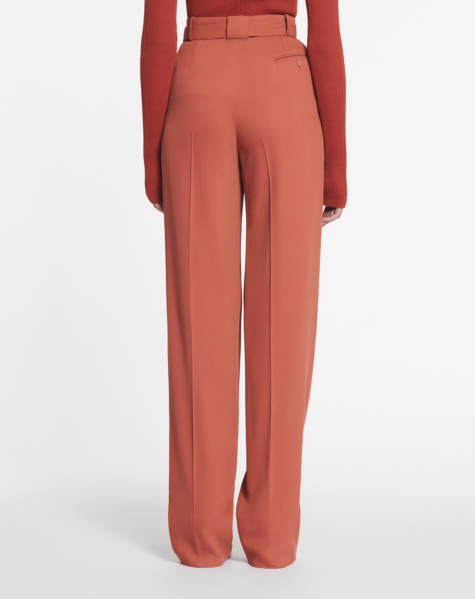 WOOL AND VISCOSE PANTS WITH DARTS