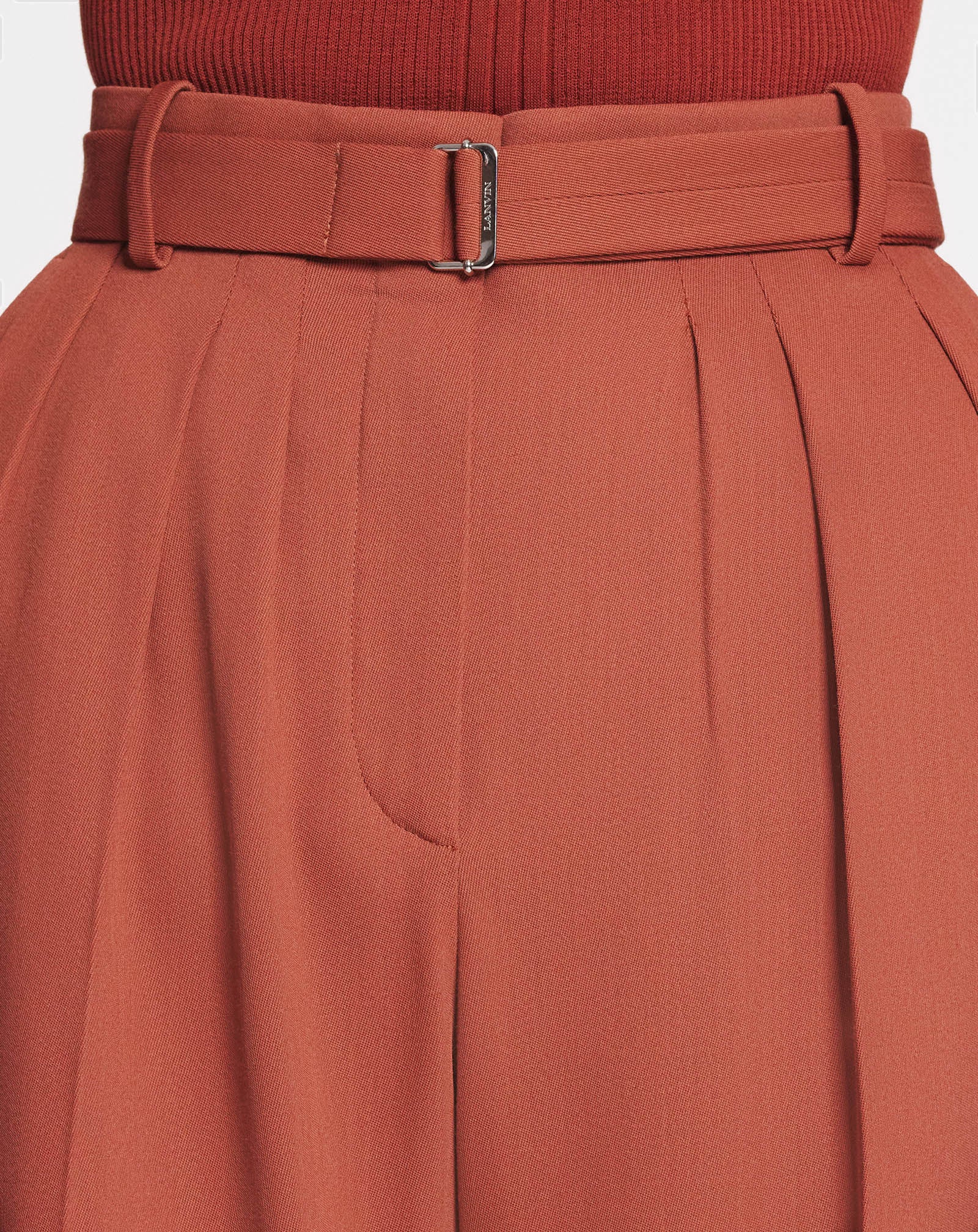 WOOL AND VISCOSE PANTS WITH DARTS