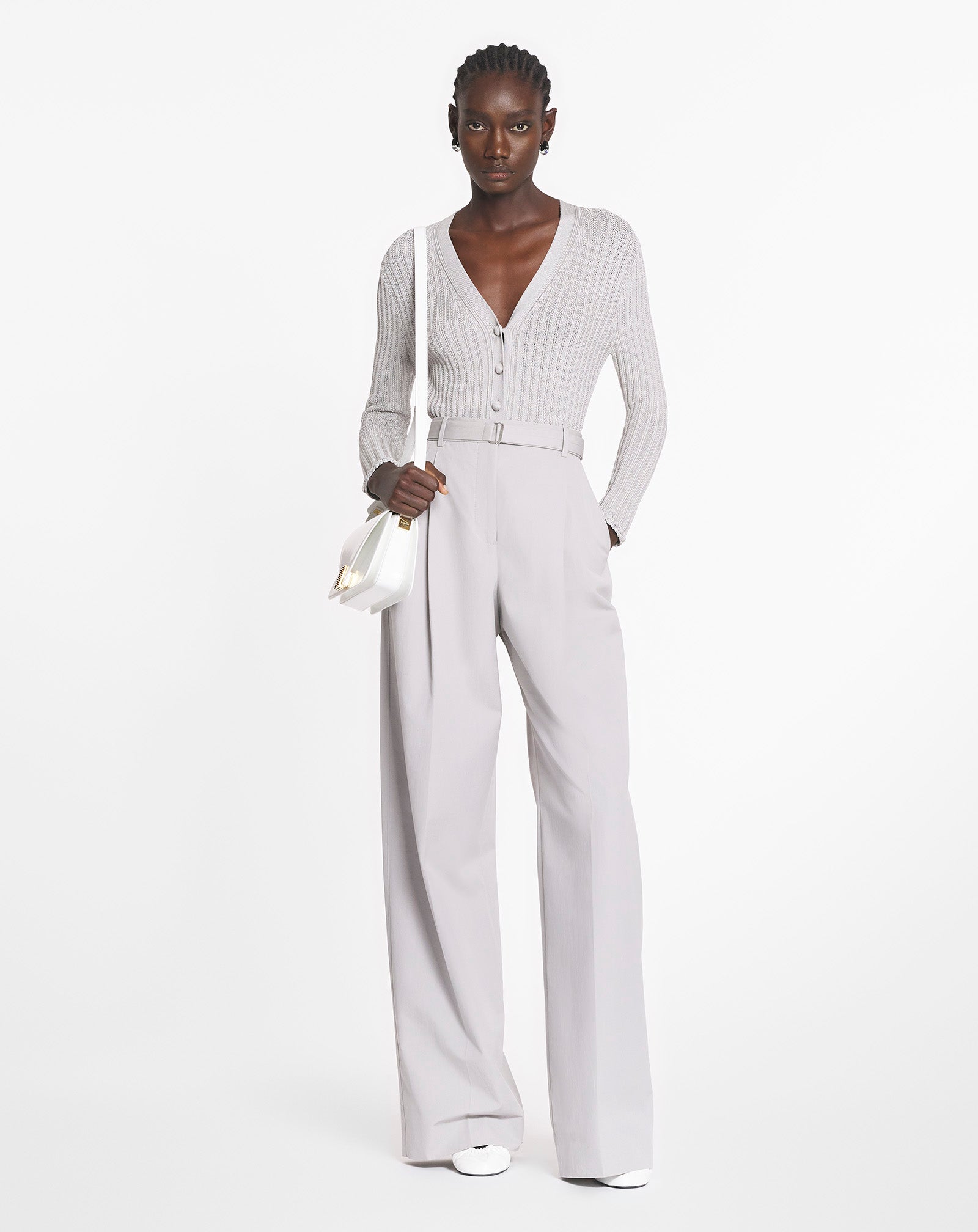 DARTED COTTON PANTS
