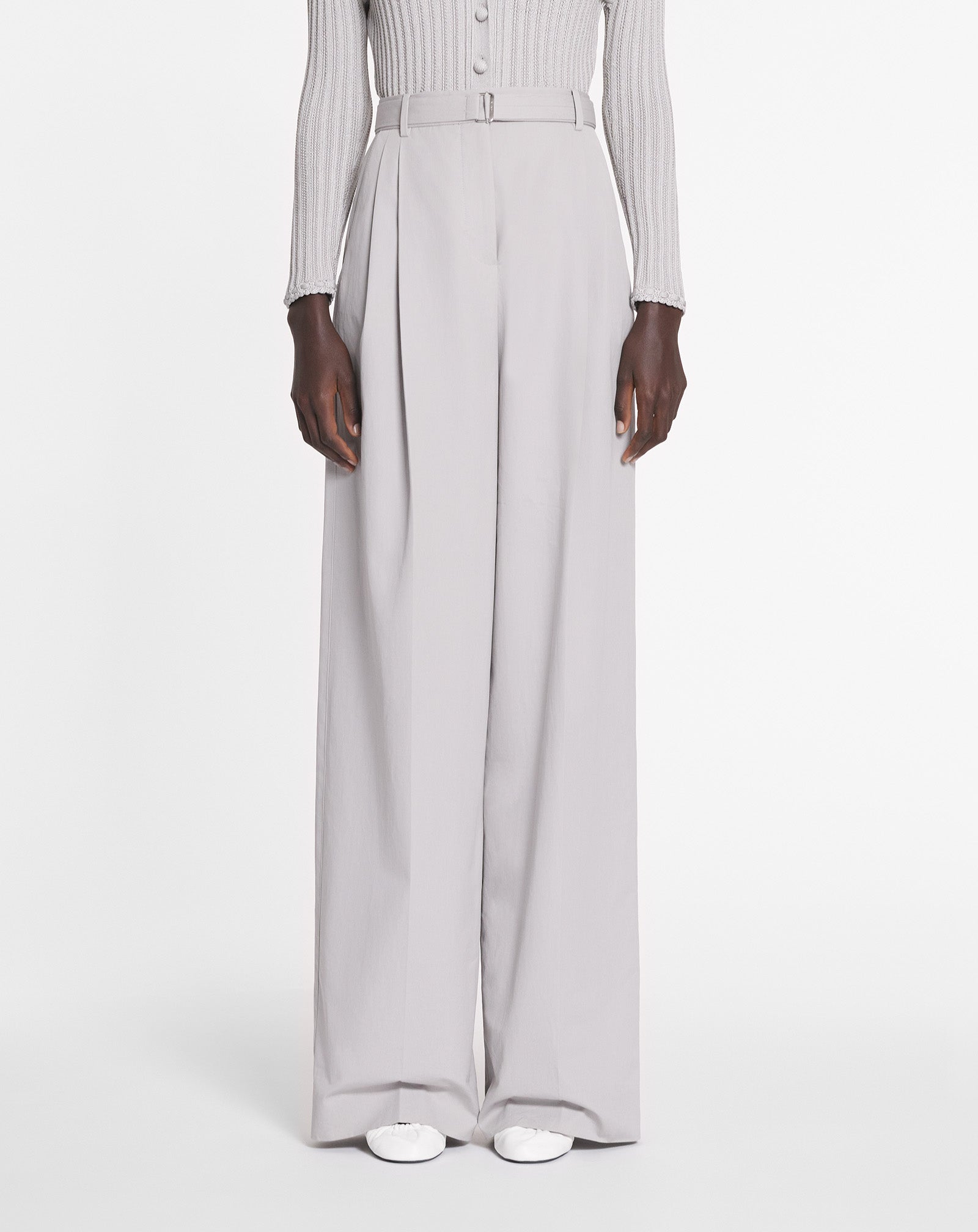 DARTED COTTON PANTS
