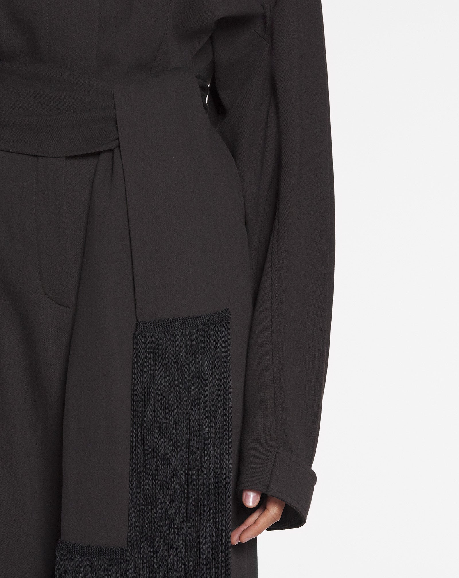 WOOL AND VISCOSE BARREL PANTS