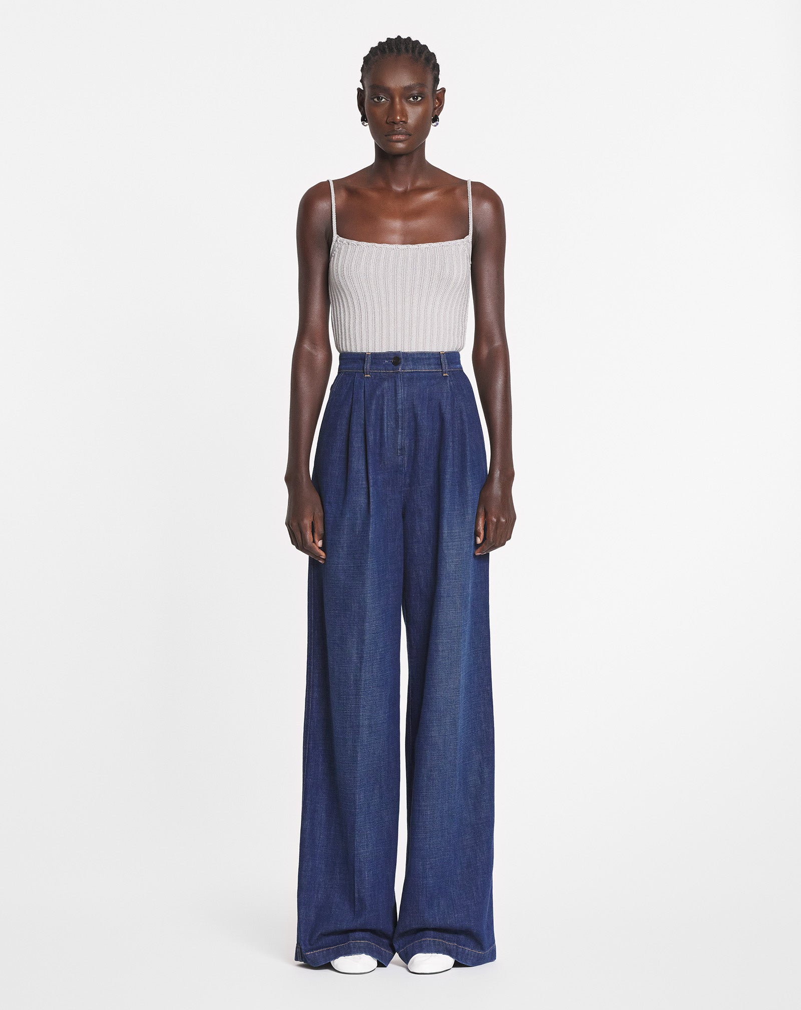 DARTED DENIM PANTS