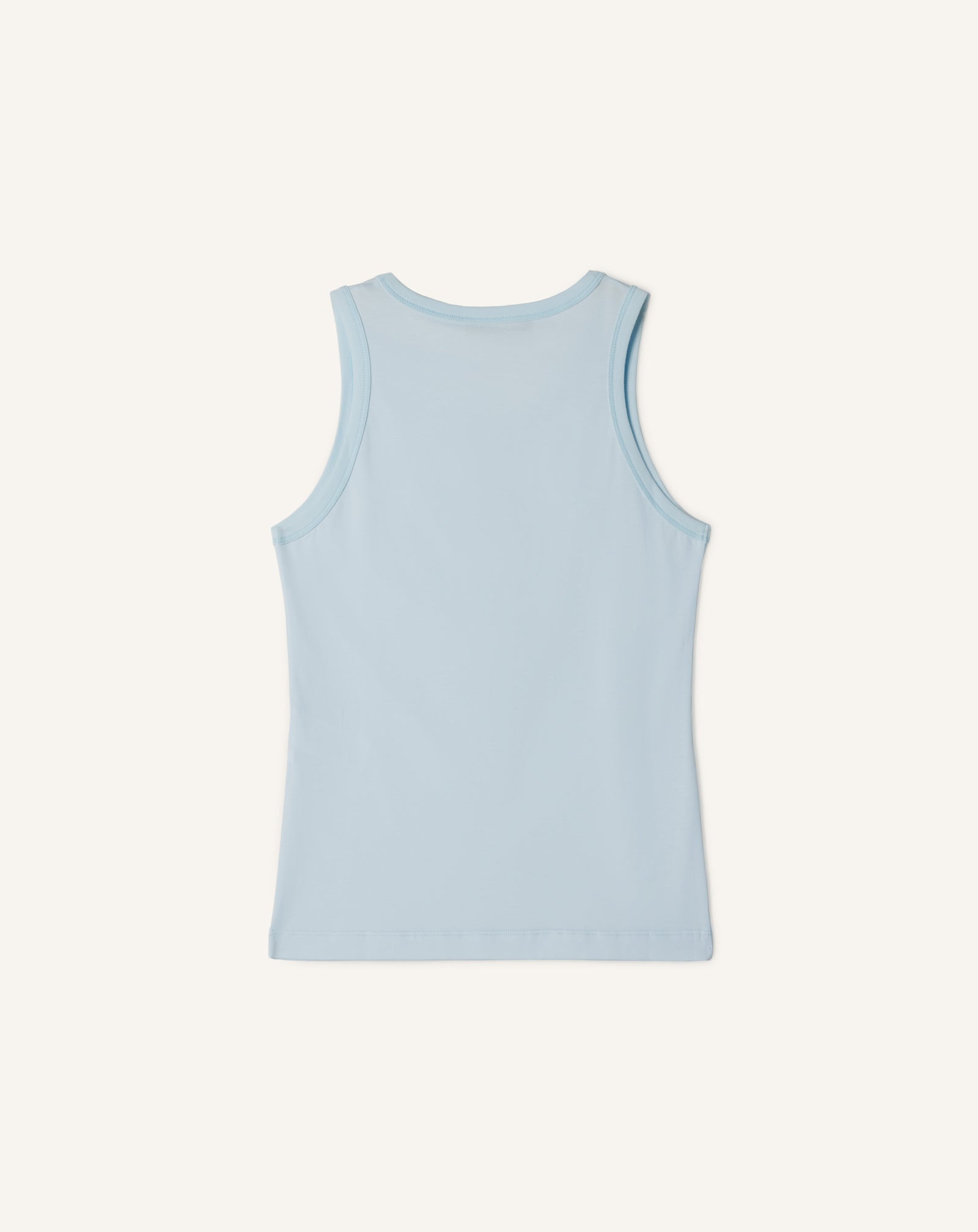 BLUE MOTHER AND DAUGHTER EMBROIDERED COTTON JERSEY TANK TOP