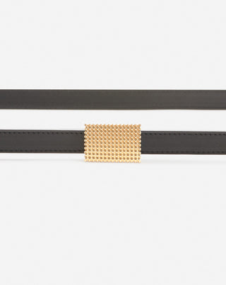 DOUBLE CONCERTO LEATHER BELT, BLACK