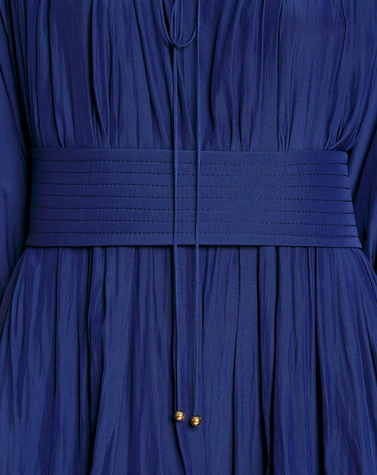 BLUE SHORT CHARMEUSE DRESS